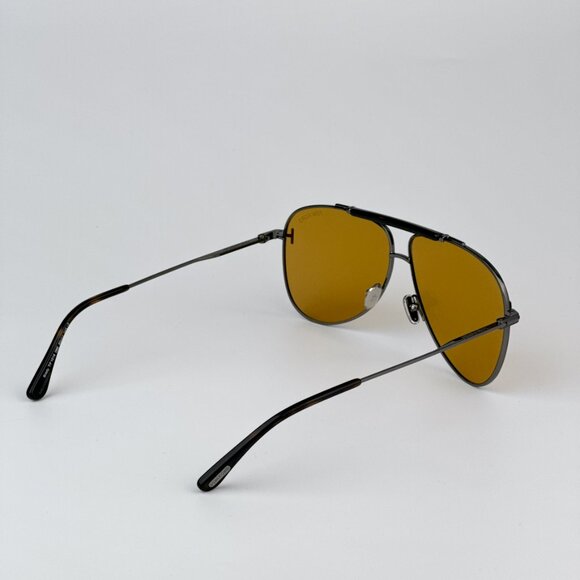 Tom Ford FT1018/S 08E BRADY BRAND NEW Sunglasses Shiny Anthracite Silver Unisex - Picture 8 of 13